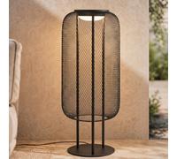 Lampada da terra da esterno a LED Lucande Korvyn, nera, 80 cm, IP44 LUCANDE