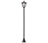 Lampada da terra da esterno Homcom con pannello solare per caricare la batteria Protezione ambientale 6 LED Facile da installare Nero Ф26,5X177Cm