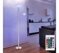 Piantana Lampada a Luce Indiretta Cromo LED Telecomando RGB Dimmerabile H 178 CM [EEK: F]