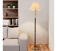 Lampada da terra del treppiede di metà secolo, luce rustica in legno da 62 pollici con interruttore a piedi, lampada di lettura di base in ferro stabile per l'ufficio della camera da letto del soggior