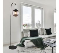 Lampada Da Terra Design In Vetro Nera Fumè Per Camera Da Letto [EEK: Non valutato]