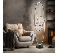 Lampada Da Terra Design Nera Opale Alluminio CCT LED Per Soggiorno [EEK: Inaditato]