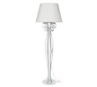lampada da terra di design circeo Bianco marmo paralume avorio in Ferro e lino per il paralume 60x180cmh