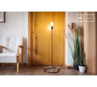 Lampada da terra di design sottile in metallo nero Eugenia