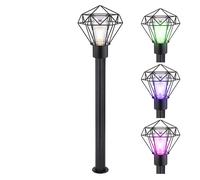 Lampada da terra dimmerabile con telecomando lampada da patio lampada da esterni industriale lampada da sentiero a LED base in acciaio inossidabile nero, cambio colore RGB, 8,5 W 806 lm bianco caldo,