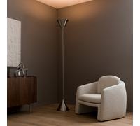 Lampada da terra doppio cono, nickel spazzolato, Moke Grigio TU