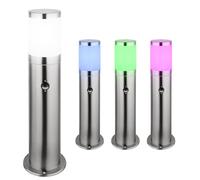 Lampada da terra E27 piantana patio luce esterna rilevatore di movimento resistente alle intemperie IP44, App comando vocale dimmerabile CCT, 1x Smart RGB LED 10W 806Lm 2700-6400K, PxH 14x50 cm