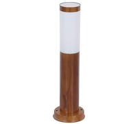 Lampada da terra esterna in acciaio inox lampada da terra per giardino lampada da esterno in piedi fuori, aspetto legno opale rustico, 1x E27, DxH 7,6x45 cm
