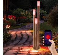 Piantana Luce per Esterni Smart Google Alexa Simil Legno RGB LED Dimmerabile [EEK: F]