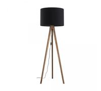 Lampada da terra gambe in legno paralume nero 16005