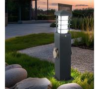 V-TAC Lampada da terra per giardino LED 2 prese acciaio grigio H 45 cm