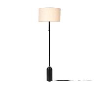 GUBI Gravity Lampada Da Terra in Acciaio Brunito E Paralume in Tela Grande