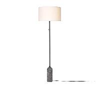 GUBI Gravity Lampada Da Terra in Marmo Grigio E Paralume Bianco Grande