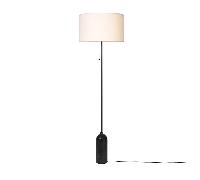 GUBI Gravity Lampada Da Terra in Marmo Nero E Paralume Bianco Grande