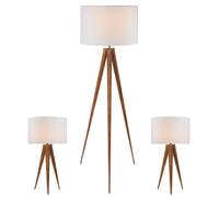 Lampada da Terra Home ESPRIT Marrone Legno Metallo Alluminio 40 x 40 x 153 cm