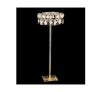 LAMPADA DA TERRA IN CRISTALLO DI ROCCA E FOGLIA ARGENTO