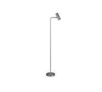 Lampada da terra in metallo color argento opaco con faretto orientabile, altezza 151 cm