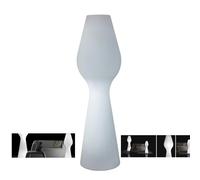 Lampada da Terra in Polietilene STRIPES elegante calice Dimensioni 50x H 170 cm - ideale per aggiungere un tocco di luminosità e bellezza floreale Colore trasparente bianco