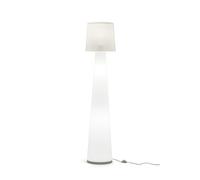Lampada da terra in Polypropylene opale, base in metallo e dettagli in cristallo acrilico 37x37x h175 cm DIVA Avorio in polipropilene bianco