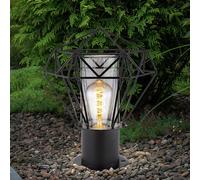 Lampada con Piedistallo Esterni Piantana Industrial Griglia da Giardino Nero H [EEK: Non valutato]