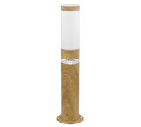 Lampada da terra lampada a piedistallo per esterni lampada a piedistallo rotonda per esterni terrazze in acciaio inossidabile, aspetto legno con LED decorativo, 1x E27, PxH 11,7 x 50 cm