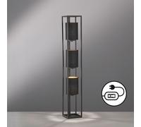 Lampada Da Terra Lampada Da Comodino Nera Oro H 130 Cm [EEK: Non valutato]