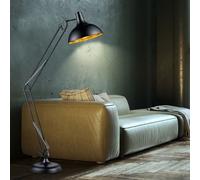Lampada Da Terra Lampada Da Soggiorno Faretti Oro Nero H 180Cm Regolabile [EEK: Non valutato]