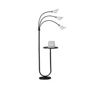 Lampada da terra Lampada da terra con ripiani Base in marmo industriale | Lampada da terra moderna per lettura ad arco con tavolo lampada da terra rustica in pino per soggiorno camera da letto