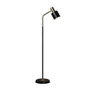Lampada da terra Lampada da terra in ferro con interruttore a pedale e paralume per vernice da forno Lampada da lettura regolabile a LED in metallo per soggiorno Lampada da terra (Color : A-Black