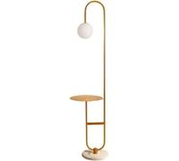 Lampada da Terra Lampada da Terra Lampada da Terra in Metallo con Tavolo per Camera da Letto Soggiorno Luce Tavolino da caffè in Marmo di Lusso Nordico Lampada da Terra Creativa, Gold, 33 * 153cm