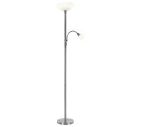 Lampada da terra lampada da terra lampada da terra luce laterale proiettore da soffitto lampada da soggiorno, spot mobile, metallo vetro cromo nichel opaco, flexo, 1x E14, 1x E27, H 178 cm