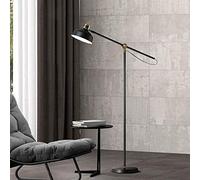 Lampada da Terra, Lampada da Terra per Pesca ad Arco con Braccio Oscillante Lampione Regolabile con Base in Metallo Resistente, Lampada da Lettura con Interruttore On/Off per Soggiorno, Camera da