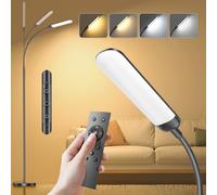 Lampada da Terra LED 18W 1200LM con Telecomando - 4 Tonalità di Colore & 4 Livelli Luminosità Regolabile - Piantana da Lettura per Soggiorno, Camera da Letto, Ufficio