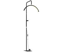 Lampada Da Terra Led Con Testa A Mezza Luna, Altezza E Temperatura Colore Regolabili, Telecomando, Nero