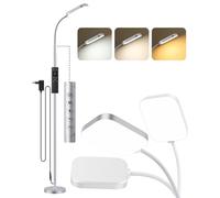 Lampada da Terra LED Dimmerabile 1850LM 18W, Piantana Moderna con Telecomando, Luce Potente Regolabile 3000-6500K, Lampada da Lettura Orientabile per Salotto, Camera da Letto e Studio