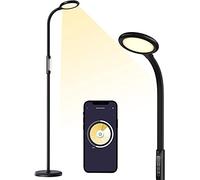 Lampada da Terra LED Homekit Integrata, meross Piantana ad Angolo per Soggiorno, per Siri, Alexa e Google Home, con Luminosità Regolabile, Collo di Cigno Girevole a 360° e Telecomando (MSL610HK)