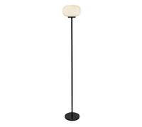 Lampada da terra Lumina - Metallo nero e vetro satinato a coste