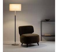 Lampada da terra metallo ferro, ottone e lino, Jihana Nero TU