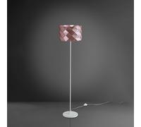 Lampada Da Terra Moderna 1 Luce Prisma In Polilux Rosa Metallico H153 Made In Italy