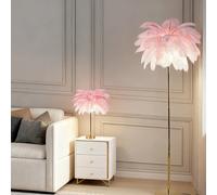 Lampada da terra moderna in piume di struzzo nordico, soggiorno, sala da pranzo, camera da letto, scrivania da studio, decorazione interna, illuminazione a LED