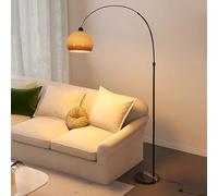 Lampada da terra nordica semplice con paralume in vetro arancione, lampada da terra ad arco alta 78,7 pollici con base in marmo sopra il divano, luce di lettura ad arco, protezione per gli occhi per c