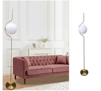 Lampada da terra Oro con sfera in vetro bianco piantana design moderno per salot