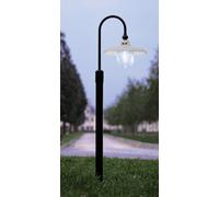 Lampada da terra palo per esterno classico nero e bianco decorato 1 luce FL-181