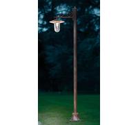 Lampada da terra palo per esterno classico nero e rame decorato 1 luce FL-175