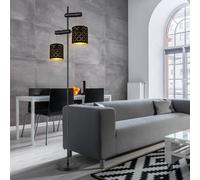 Lampada Da Terra Per Camera Da Letto Con Decorazioni In Oro 2xE27 Nera [EEK: Inaditato]