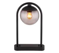 Lampada da terra per esterni a LED lampada da terra per esterni globo di vetro, IP44 retro, metallo nero fumo, 1x E27 filamento LED, HxLxP 50x20x32cm