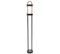 Lampada da terra per esterni a LED luce da sentiero nera lampada da giardino lampada da terra per patio, metallo, 8W 855lm bianco caldo, DxH 12,5 x 100 cm