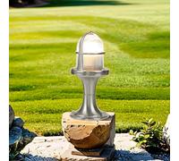 Lampada da terra per esterni in vero ottone antico in nichel opaco IP54 E27 marittimo per sentieri giardino terrazza lampada da esterno lampada da terra lampada da sentiero lampada da terra