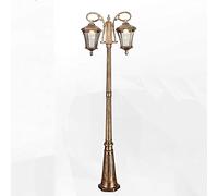 Lampada da Terra per Esterni in Vetro Moderno Europeo E27 Antica a 2 Teste,Da a Colonna Classica Contemporanea, Tradizionale, in Alluminio, Impermeabile, Lanterna da Strada per Decorazioni E27, Luci S