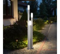 Lampada da Terra per Esterni Lampada da Giardino Piantana Acciaio Inox Argento